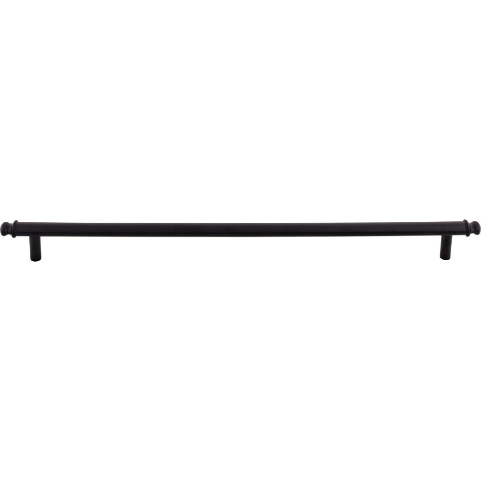 Top Knobs TK3057BLK: 12" cc Julian Round Bar Cabinet Pull - Flat Black
