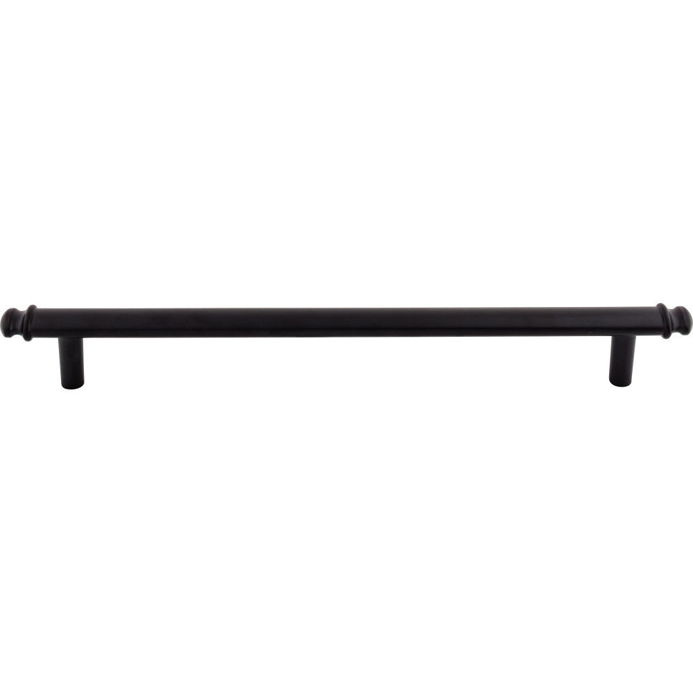 Top Knobs TK3058BLK: 12" cc Julian Round Bar Cabinet Pull - Flat Black