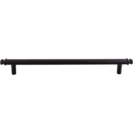 Top Knobs TK3058BLK: 12" cc Julian Round Bar Cabinet Pull - Flat Black