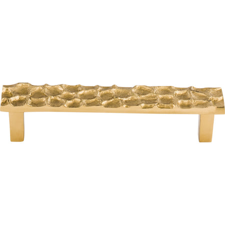 Top Knobs TK305BR: 5-1/16" cc Cobblestone Flat Bar Cabinet Pull - Polished Brass