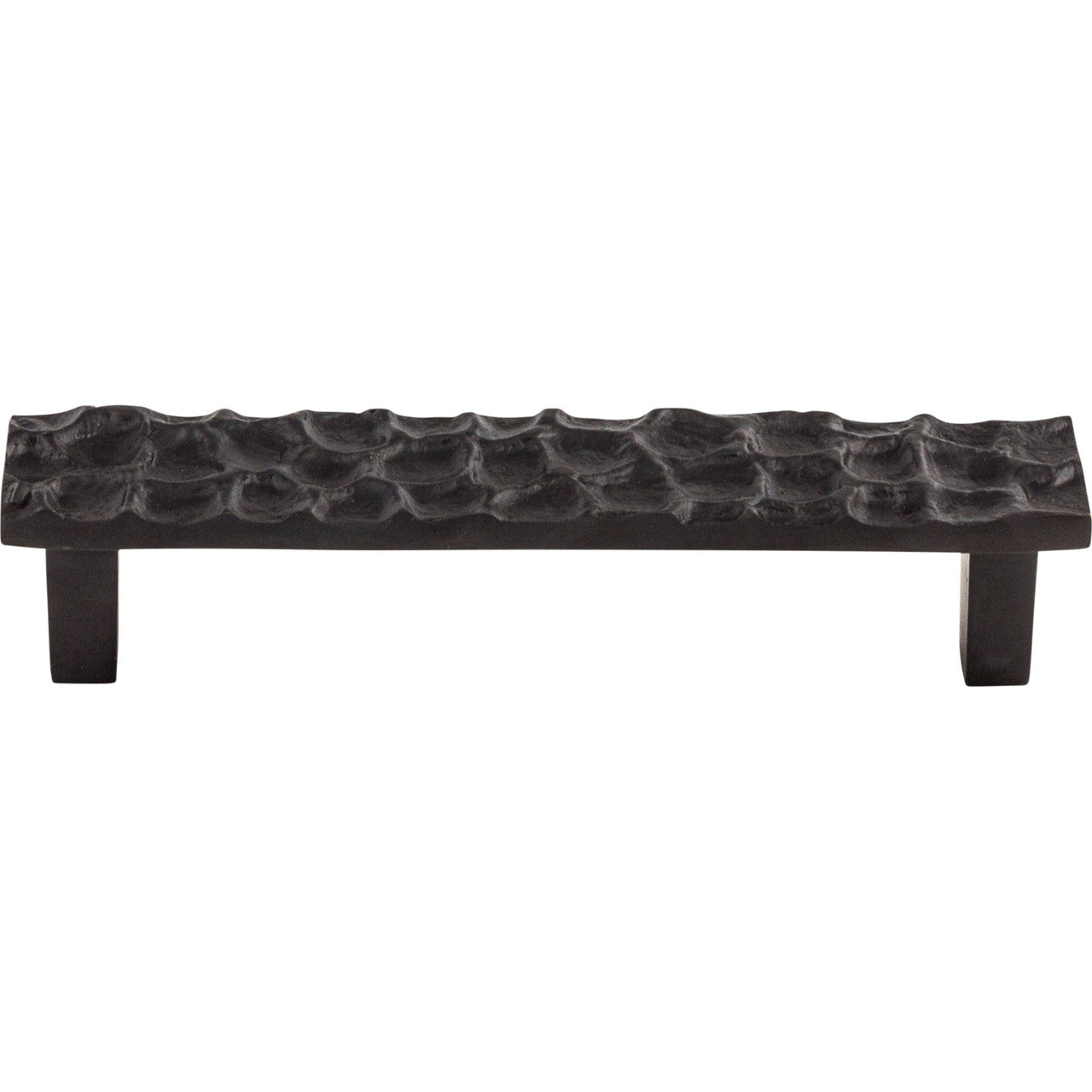 Top Knobs TK305CB: 5-1/16" cc Cobblestone Flat Bar Cabinet Pull - Coal Black