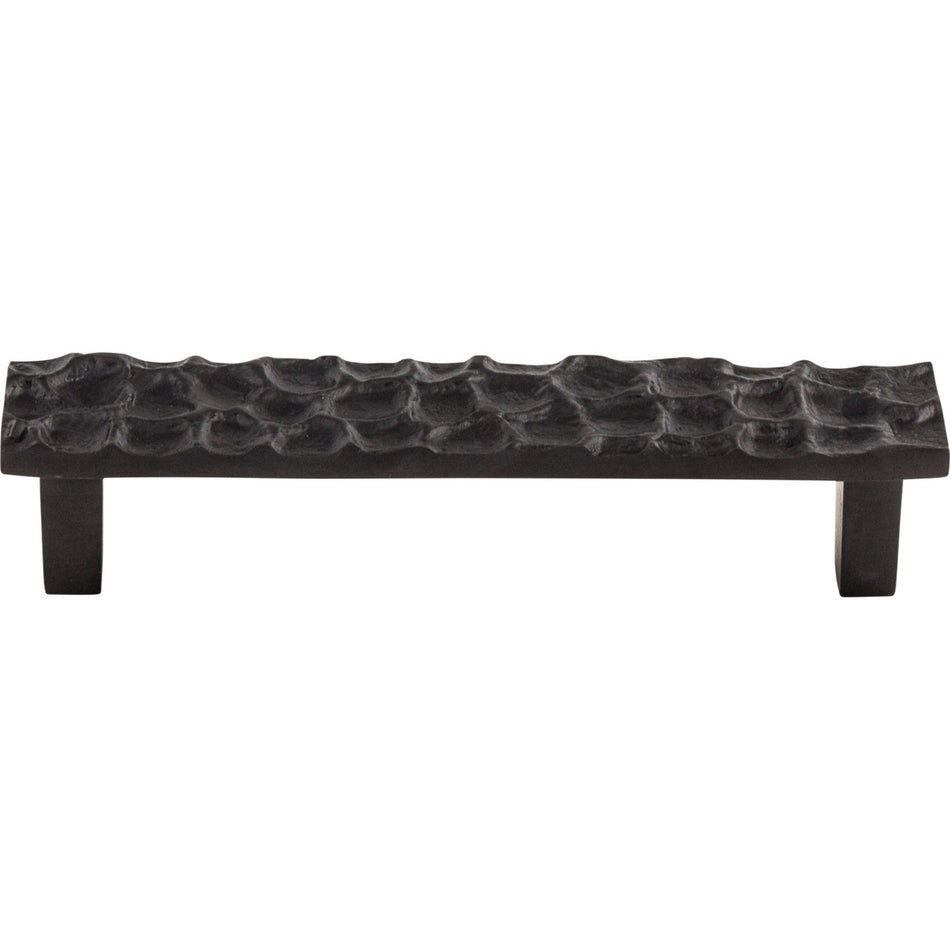 Top Knobs TK305CB: 5-1/16" cc Cobblestone Flat Bar Cabinet Pull - Coal Black