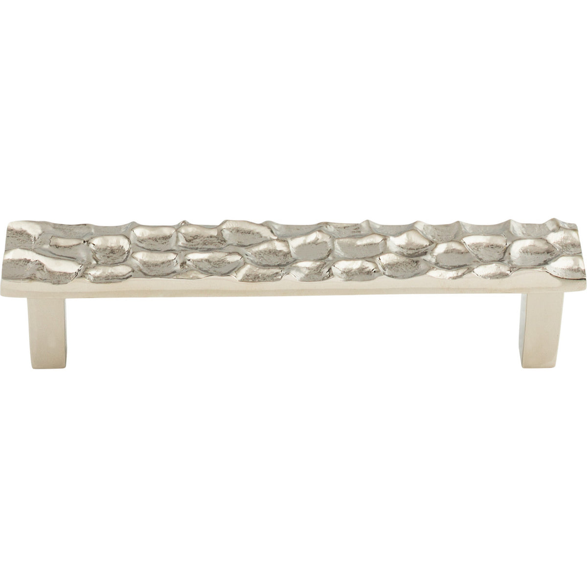 Top Knobs TK305PN: 5-1/16" cc Cobblestone Flat Bar Cabinet Pull - Polished Nickel