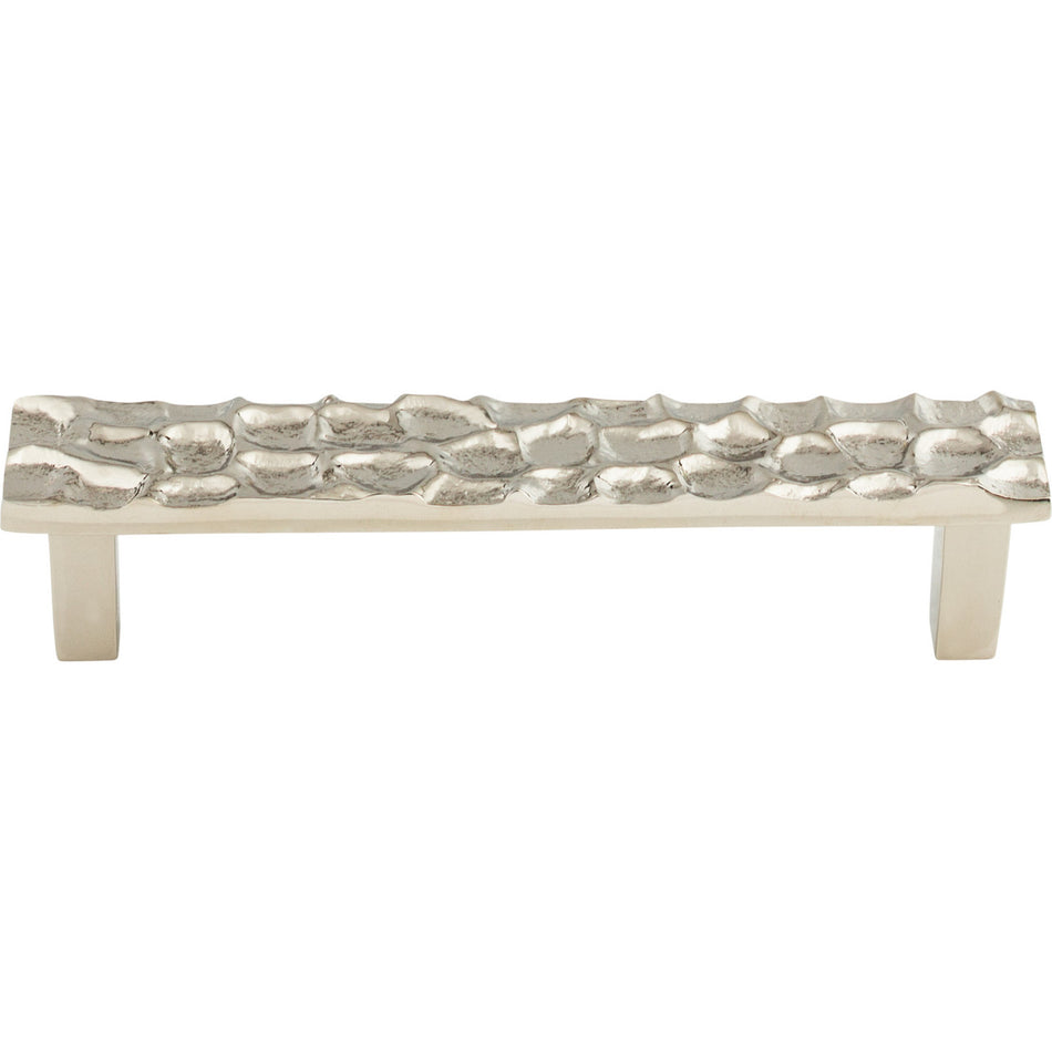 Top Knobs TK305PN: 5-1/16" cc Cobblestone Flat Bar Cabinet Pull - Polished Nickel