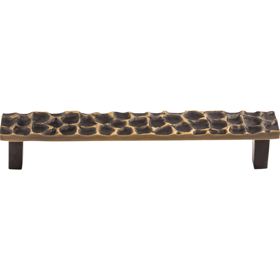 Top Knobs TK306BA: 6-5/16" cc Cobblestone Flat Bar Cabinet Pull - Brass Antique