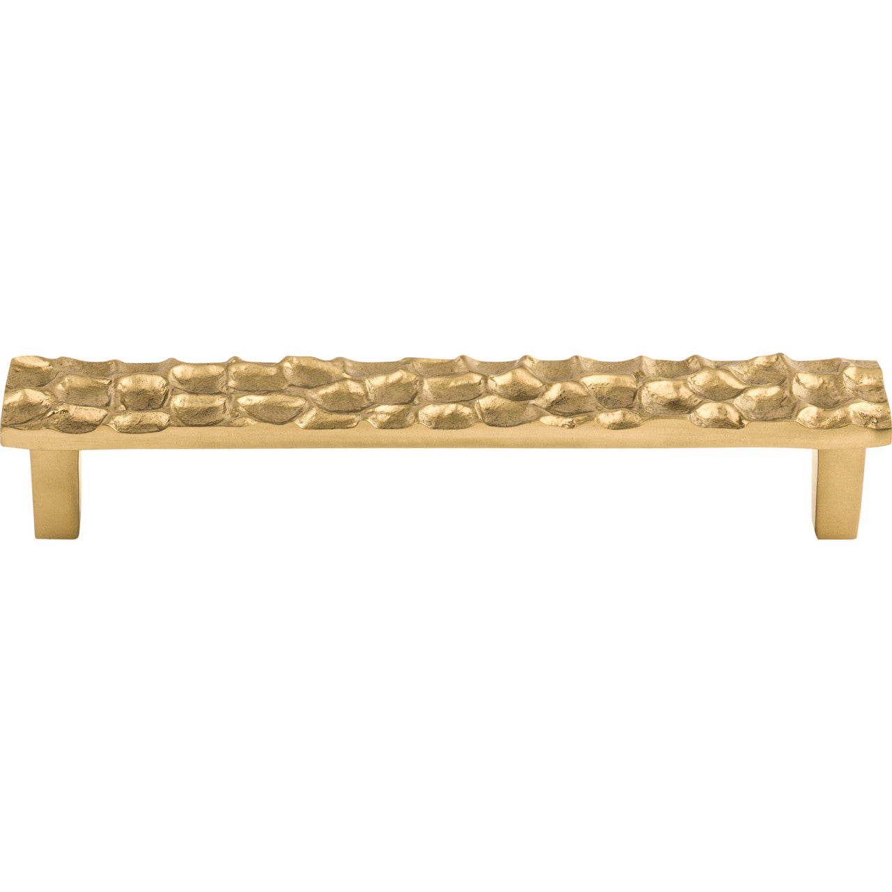 Top Knobs TK306BR: 6-5/16" cc Cobblestone Flat Bar Cabinet Pull - Polished Brass