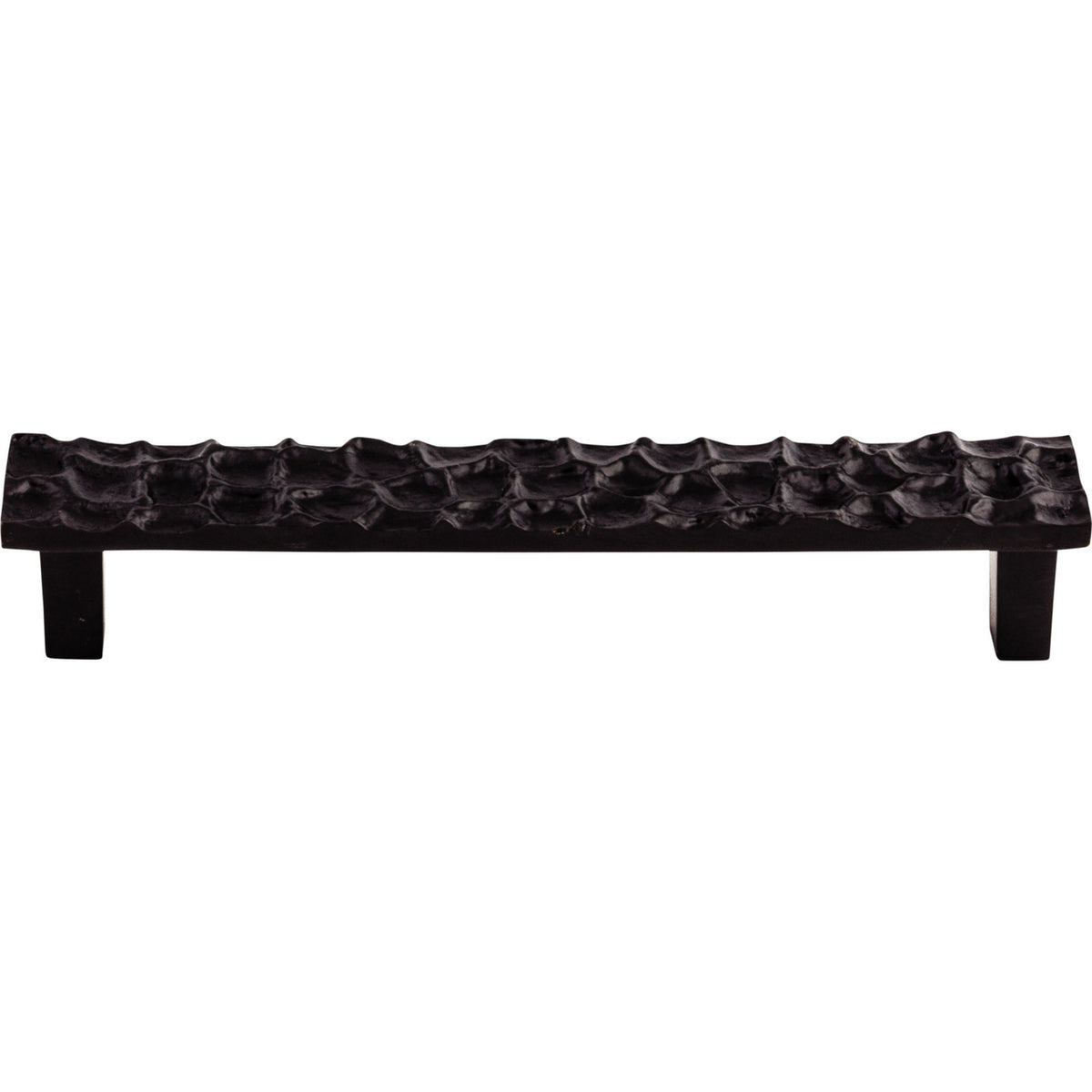 Top Knobs TK306CB: 6-5/16" cc Cobblestone Flat Bar Cabinet Pull - Coal Black