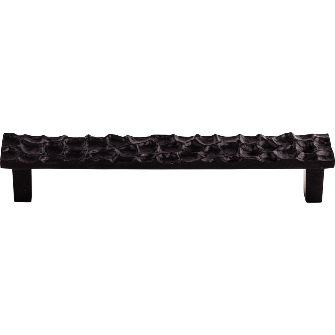 Top Knobs TK306CB: 6-5/16" cc Cobblestone Flat Bar Cabinet Pull - Coal Black
