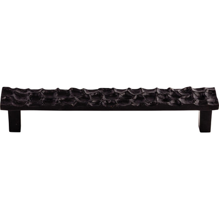 Top Knobs TK306CB: 6-5/16" cc Cobblestone Flat Bar Cabinet Pull - Coal Black