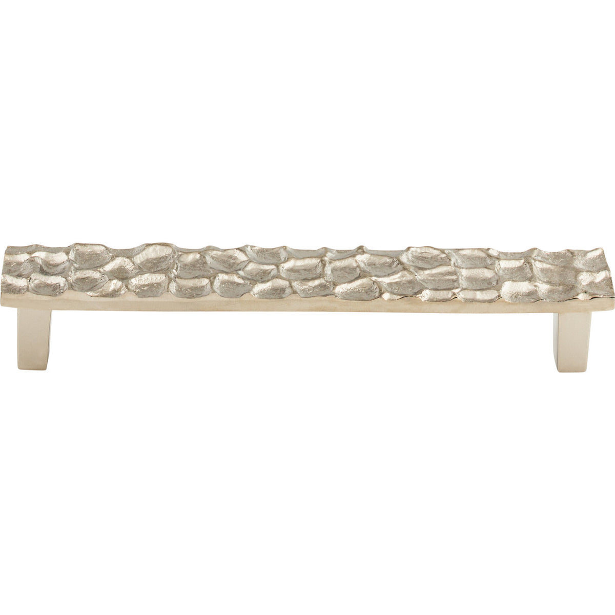 Top Knobs TK306PN: 6-5/16" cc Cobblestone Flat Bar Cabinet Pull - Polished Nickel