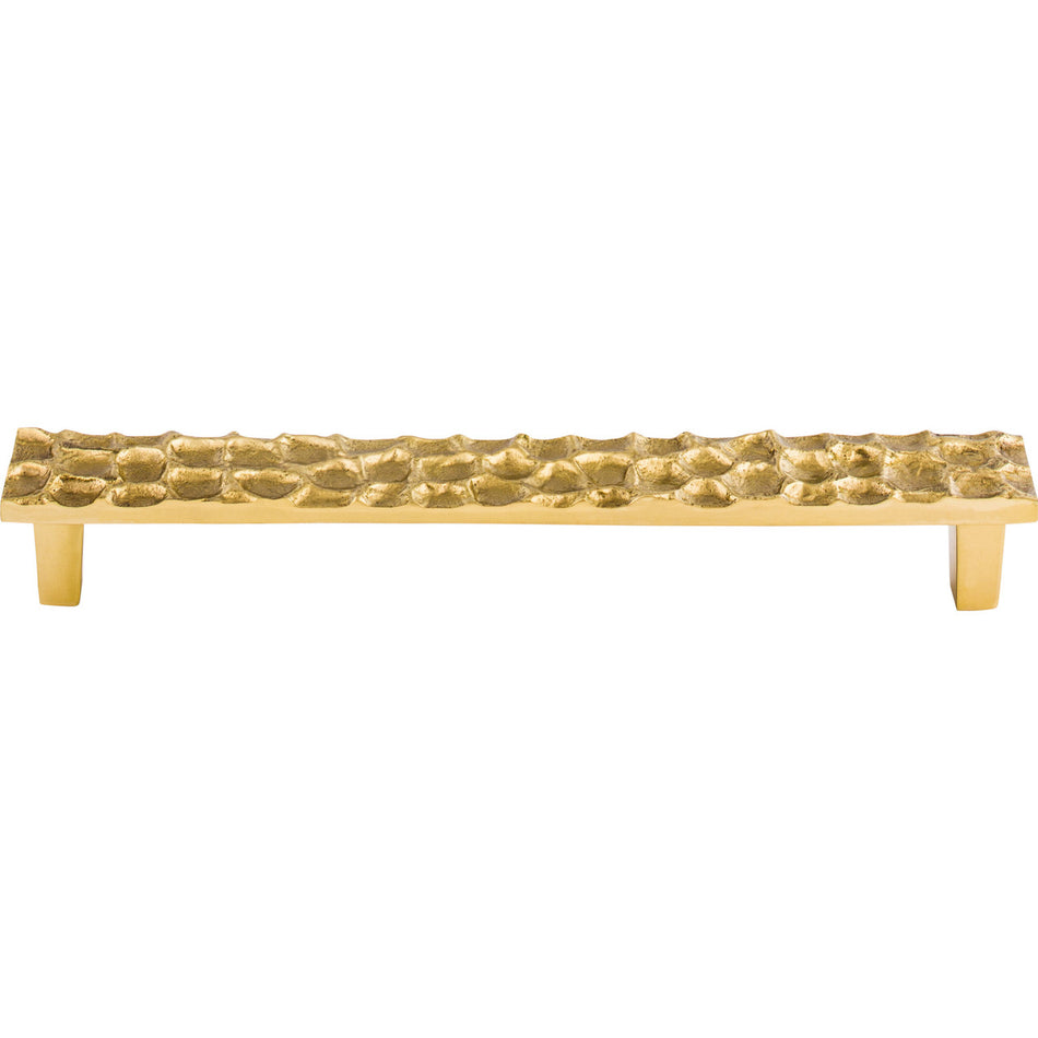 Top Knobs TK307BR: 7-9/16" cc Cobblestone Flat Bar Cabinet Pull - Polished Brass