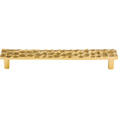 Top Knobs TK307BR: 7-9/16" cc Cobblestone Flat Bar Cabinet Pull - Polished Brass
