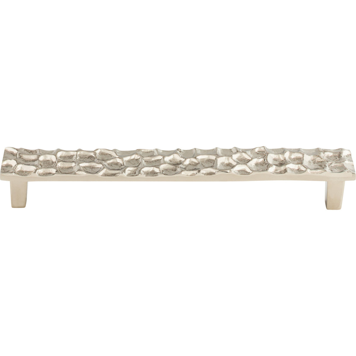 Top Knobs TK307PN: 7-9/16" cc Cobblestone Flat Bar Cabinet Pull - Polished Nickel