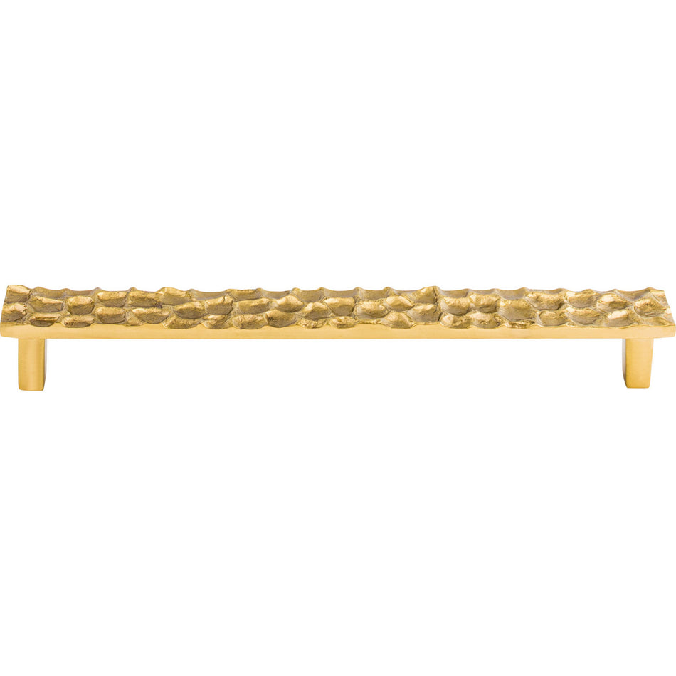 Top Knobs TK308BR: 8-13/16" cc Cobblestone Flat Bar Cabinet Pull - Polished Brass