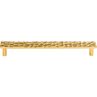 Top Knobs TK308BR: 8-13/16" cc Cobblestone Flat Bar Cabinet Pull - Polished Brass