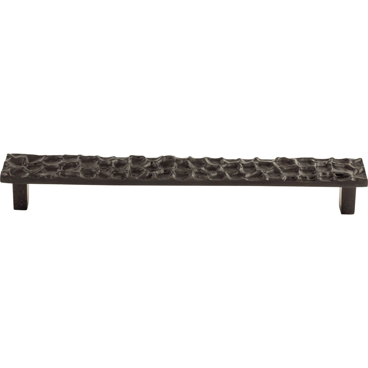 Top Knobs TK308CB: 8-13/16" cc Cobblestone Flat Bar Cabinet Pull - Coal Black