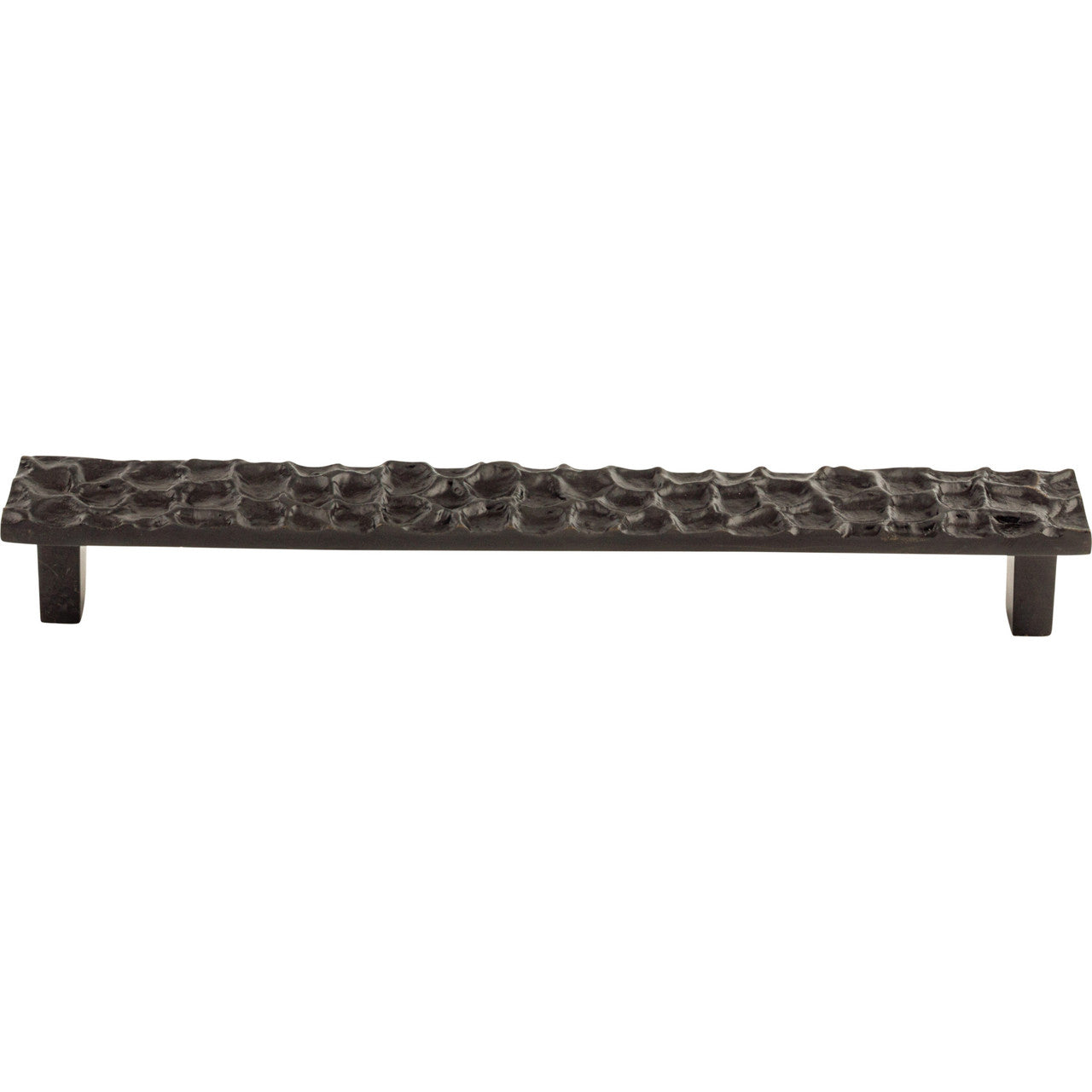 Top Knobs TK308CB: 8-13/16" cc Cobblestone Flat Bar Cabinet Pull - Coal Black