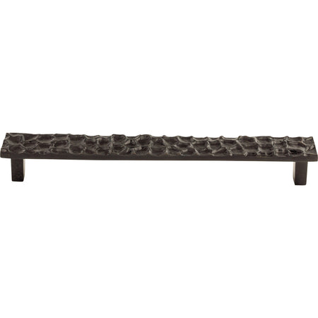 Top Knobs TK308CB: 8-13/16" cc Cobblestone Flat Bar Cabinet Pull - Coal Black