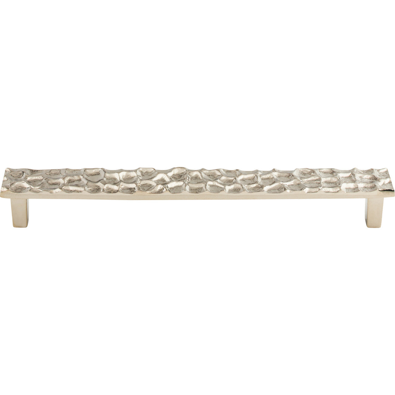 Top Knobs TK308PN: 8-13/16" cc Cobblestone Flat Bar Cabinet Pull - Polished Nickel