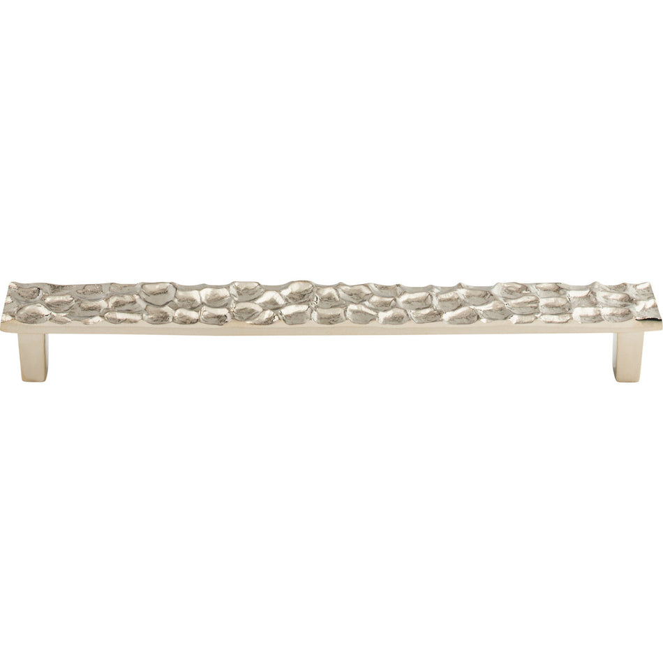 Top Knobs TK308PN: 8-13/16" cc Cobblestone Flat Bar Cabinet Pull - Polished Nickel