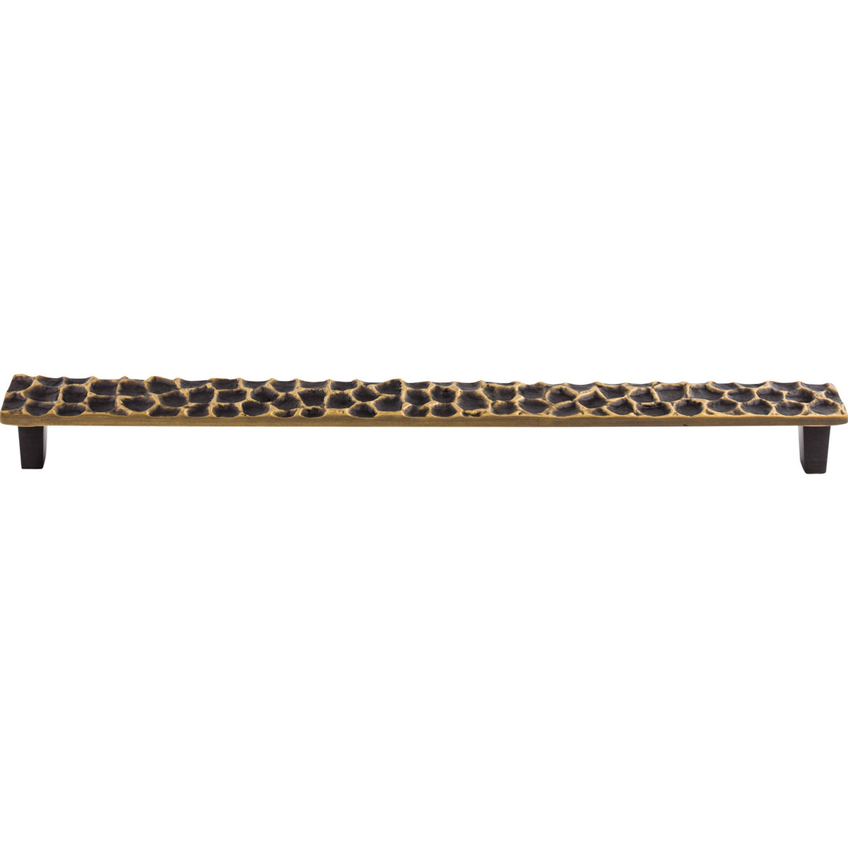 Top Knobs TK309BA: 12-9/16" cc Cobblestone Flat Bar Cabinet Pull - Brass Antique