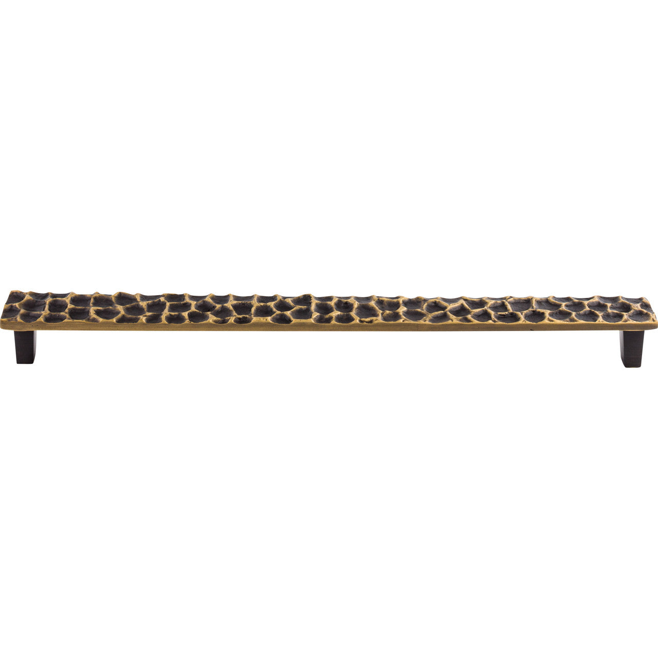 Top Knobs TK309BA: 12-9/16" cc Cobblestone Flat Bar Cabinet Pull - Brass Antique