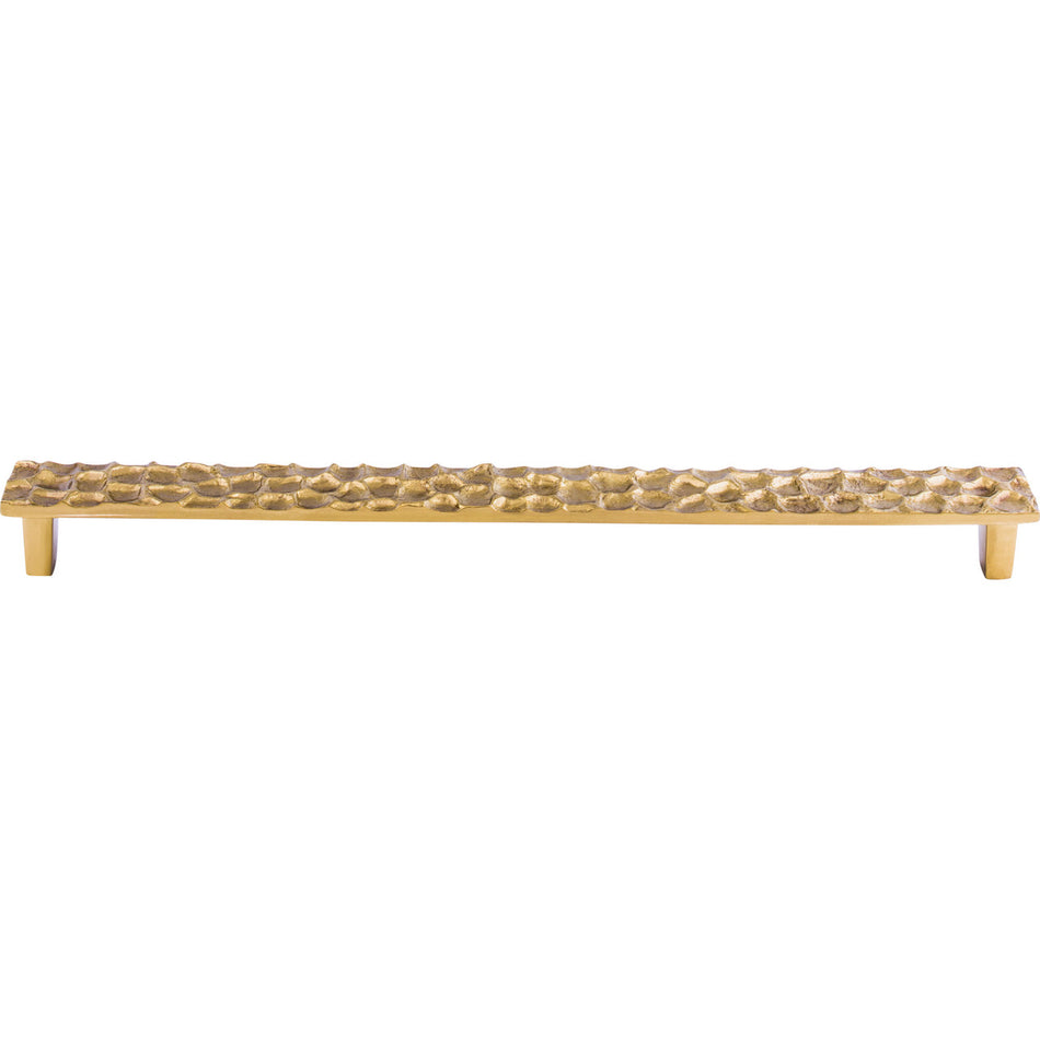 Top Knobs TK309BR: 12-9/16" cc Cobblestone Flat Bar Cabinet Pull - Polished Brass