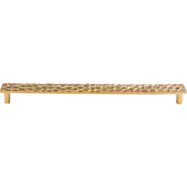 Top Knobs TK309BR: 12-9/16" cc Cobblestone Flat Bar Cabinet Pull - Polished Brass