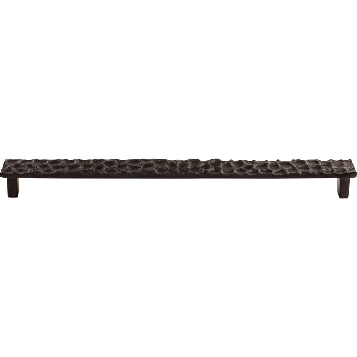 Top Knobs TK309CB: 12-9/16" cc Cobblestone Flat Bar Cabinet Pull - Coal Black