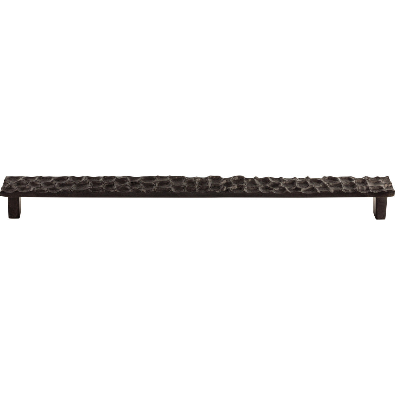 Top Knobs TK309CB: 12-9/16" cc Cobblestone Flat Bar Cabinet Pull - Coal Black