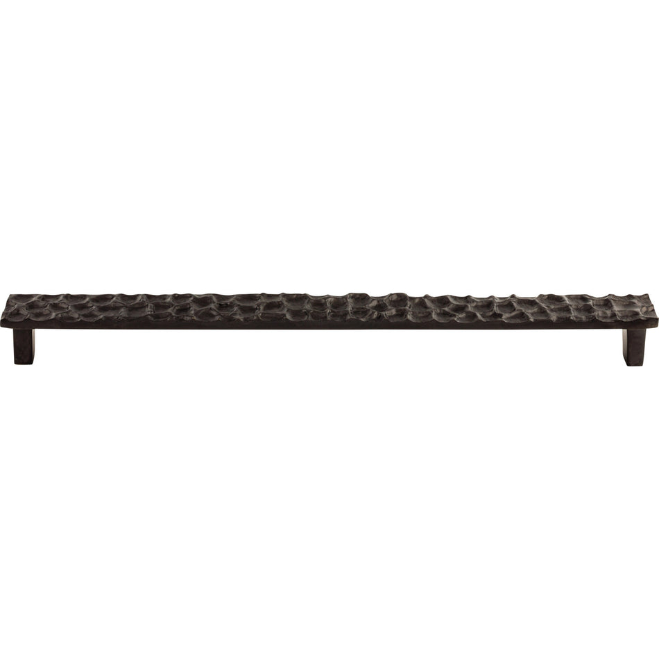 Top Knobs TK309CB: 12-9/16" cc Cobblestone Flat Bar Cabinet Pull - Coal Black