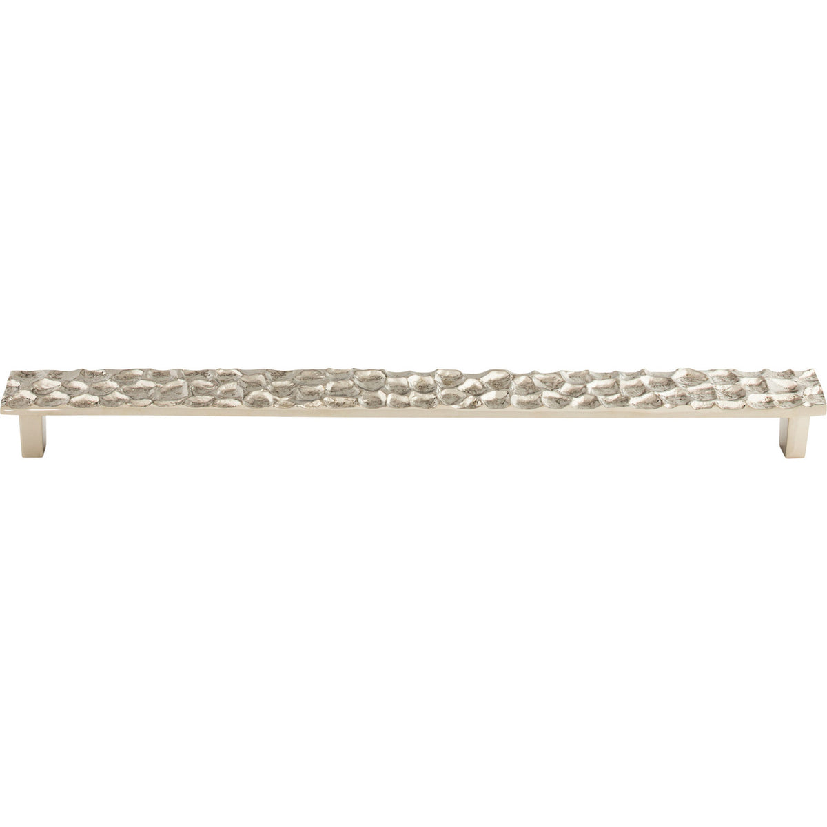 Top Knobs TK309PN: 12-9/16" cc Cobblestone Flat Bar Cabinet Pull - Polished Nickel