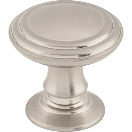 Top Knobs TK320BSN: 1-1/4" Reeded Round Cabinet Knob - Brushed Satin Nickel