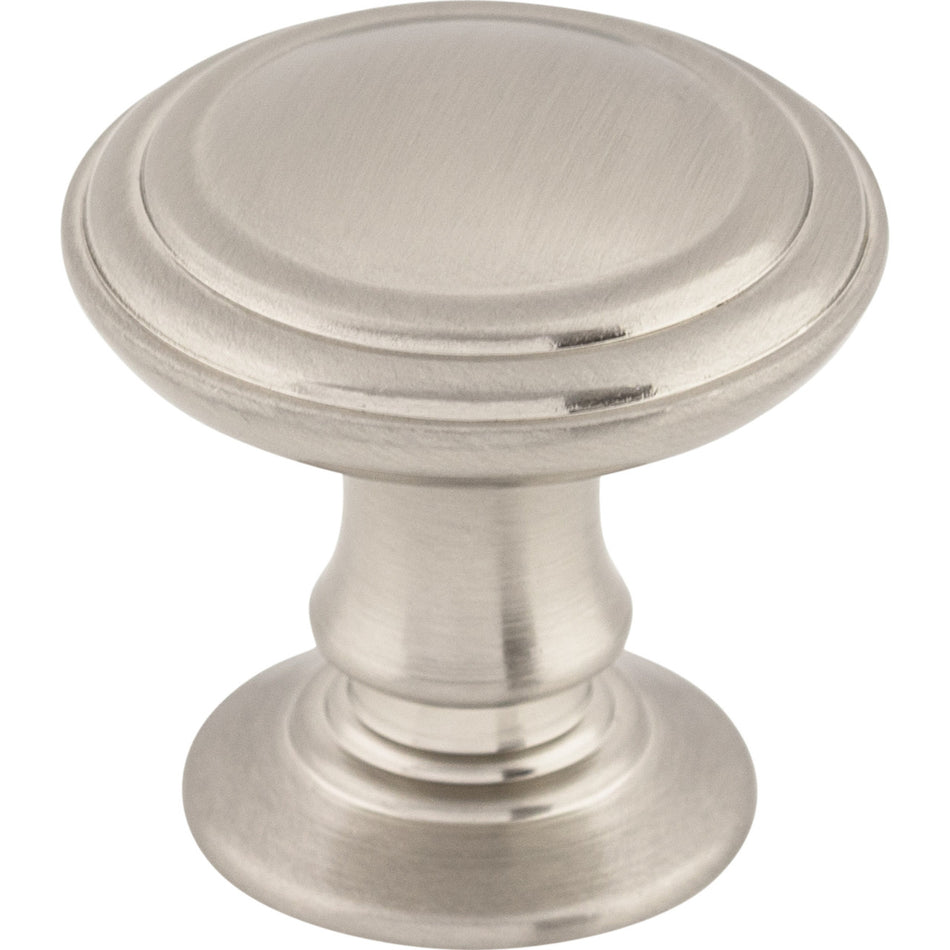 Top Knobs TK320BSN: 1-1/4" Reeded Round Cabinet Knob - Brushed Satin Nickel