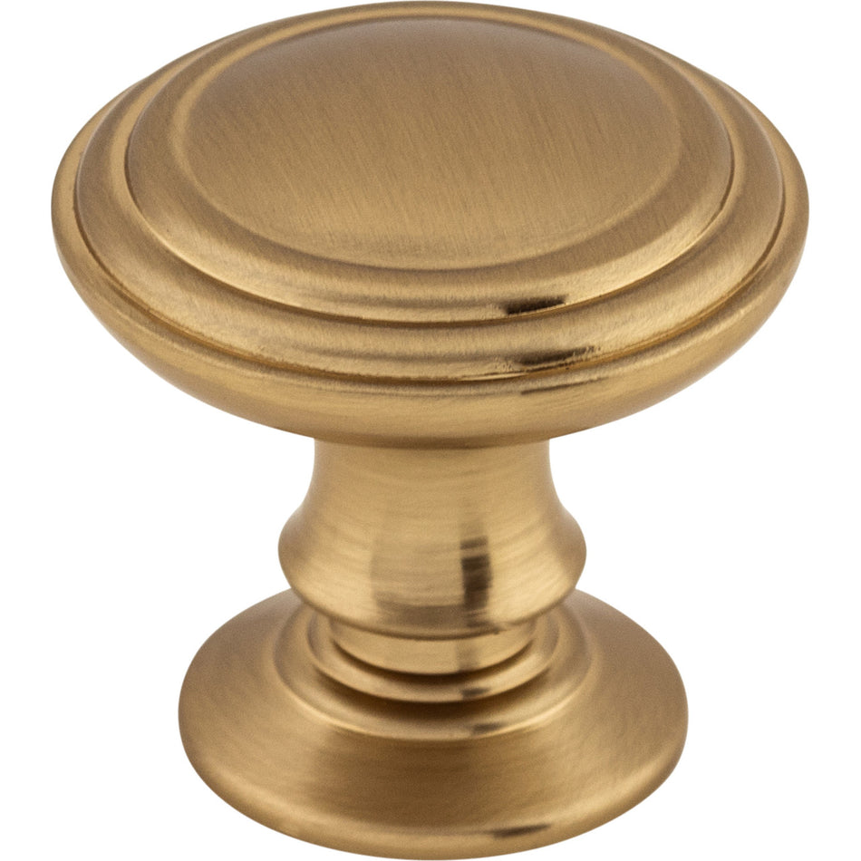 Top Knobs TK320HB: 1-1/4" Reeded Round Cabinet Knob - Honey Bronze