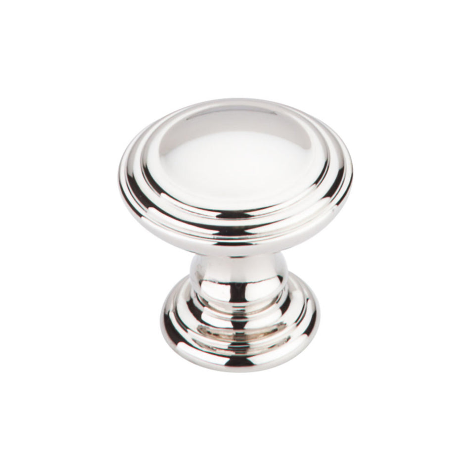 Top Knobs TK320PN: 1-1/4" Reeded Round Cabinet Knob - Polished Nickel