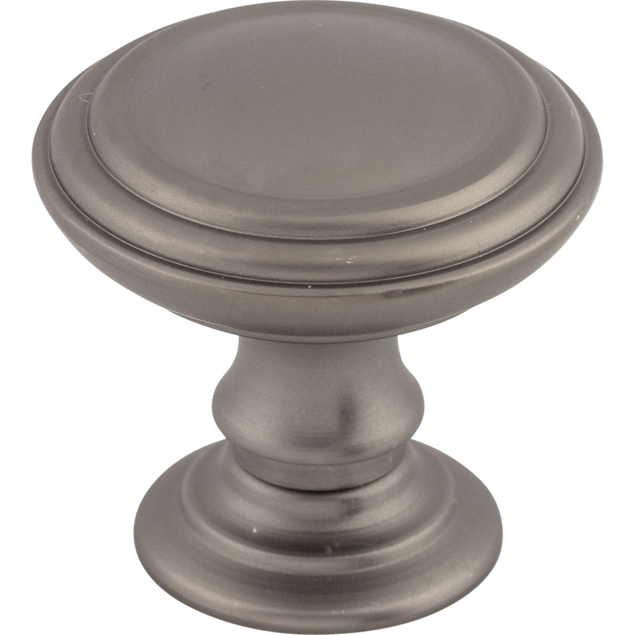 Top Knobs TK321AG: 1-1/2" Reeded Round Cabinet Knob - Ash Gray