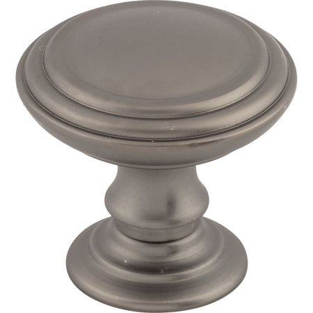 Top Knobs TK321AG: 1-1/2" Reeded Round Cabinet Knob - Ash Gray