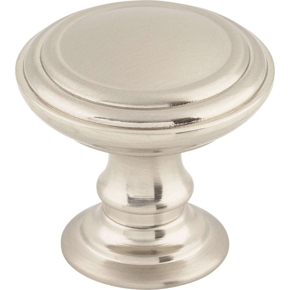 Top Knobs TK321BSN: 1-1/2" Reeded Round Cabinet Knob - Brushed Satin Nickel