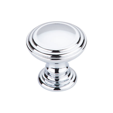 Top Knobs TK321PC: 1-1/2" Reeded Round Cabinet Knob - Polished Chrome