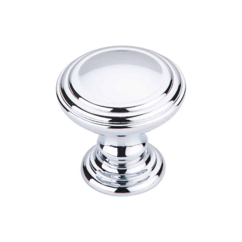 Top Knobs TK321PC: 1-1/2" Reeded Round Cabinet Knob - Polished Chrome