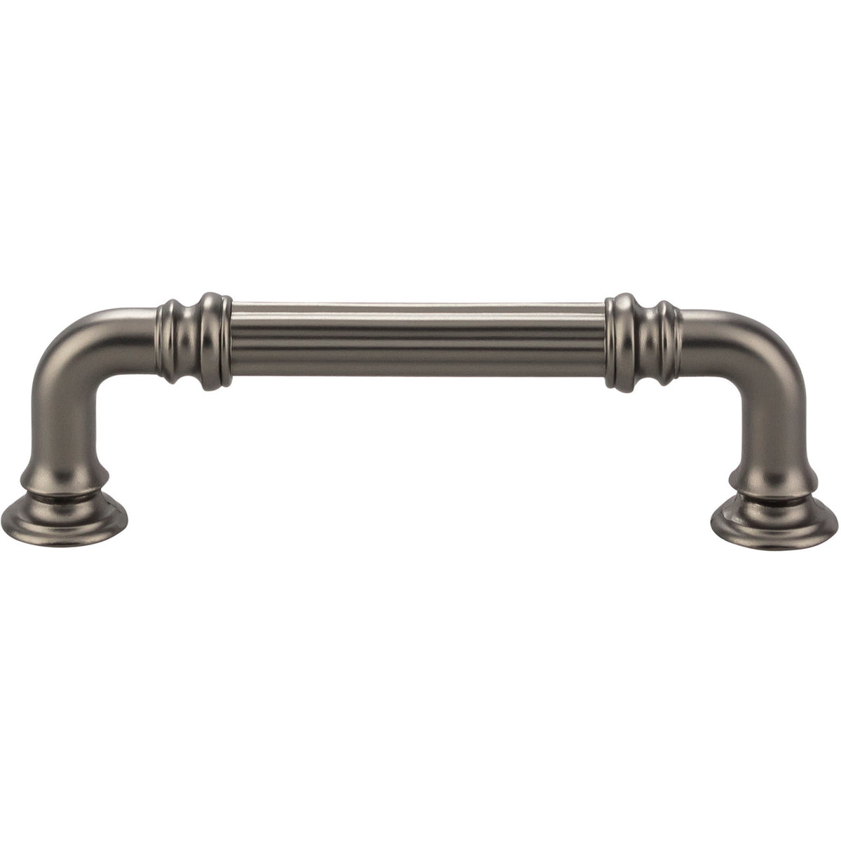 Top Knobs TK322AG: 3-3/4" cc Reeded D-Handle Cabinet Pull - Ash Gray