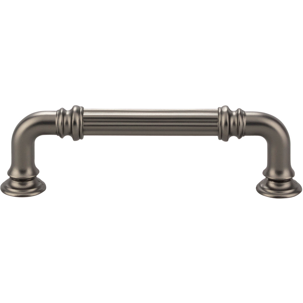 Top Knobs TK322AG: 3-3/4" cc Reeded D-Handle Cabinet Pull - Ash Gray