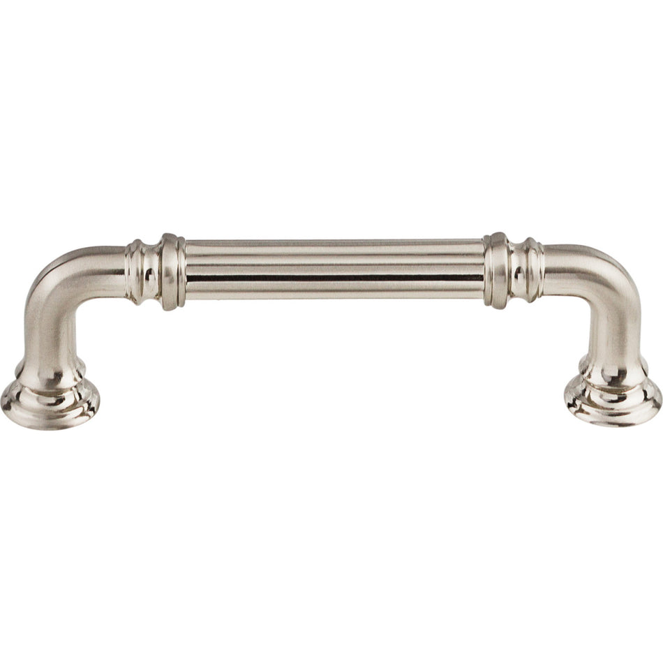 Top Knobs TK322BSN: 3-3/4" cc Reeded D-Handle Cabinet Pull - Brushed Satin Nickel