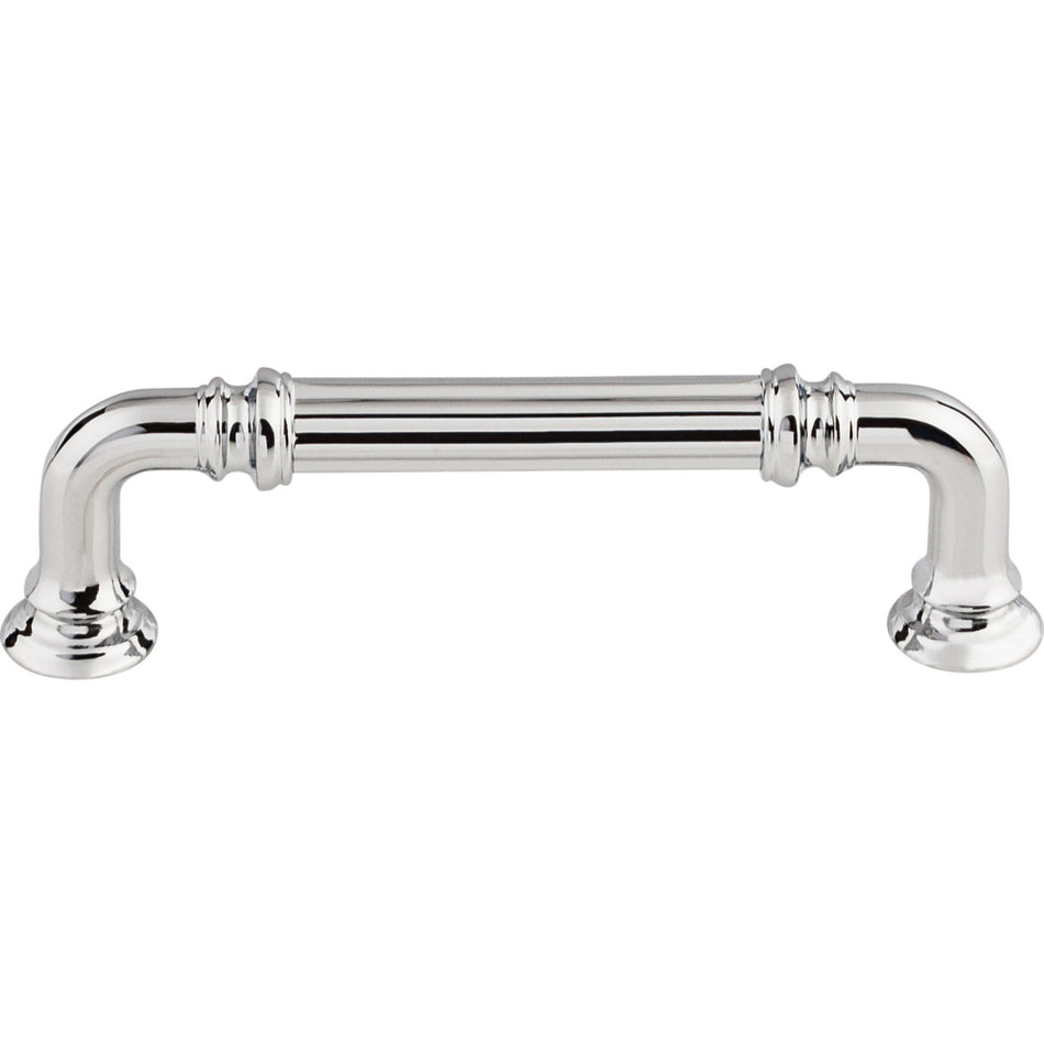 Top Knobs TK322PC: 3-3/4" cc Reeded D-Handle Cabinet Pull - Polished Chrome