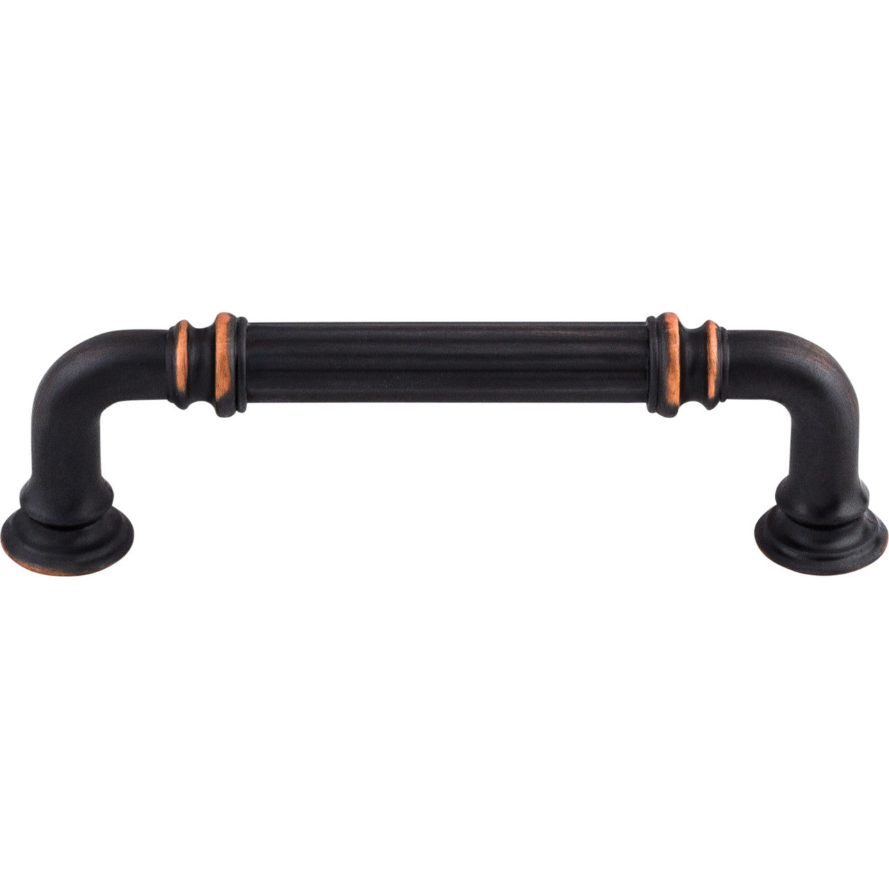 Top Knobs TK322UM: 3-3/4" cc Reeded D-Handle Cabinet Pull - Umbrio