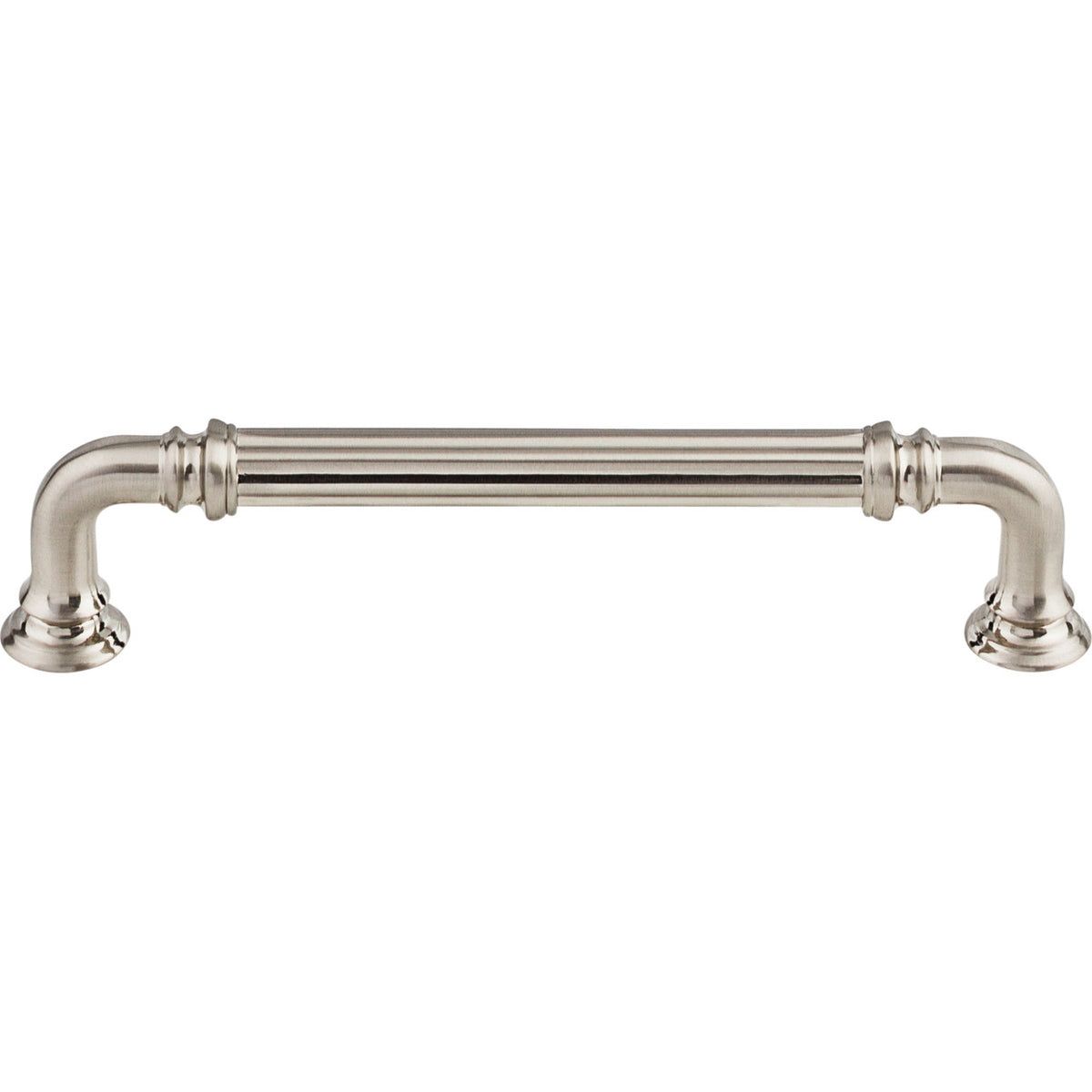 Top Knobs TK323BSN: 5" cc Reeded D-Handle Cabinet Pull - Brushed Satin Nickel