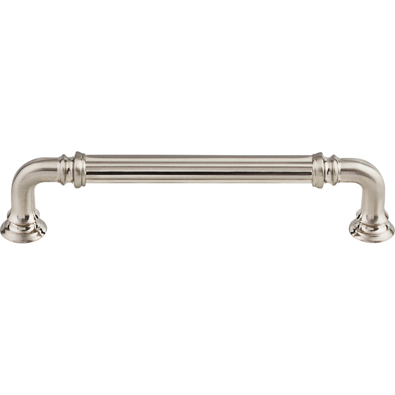 Top Knobs TK323BSN: 5" cc Reeded D-Handle Cabinet Pull - Brushed Satin Nickel
