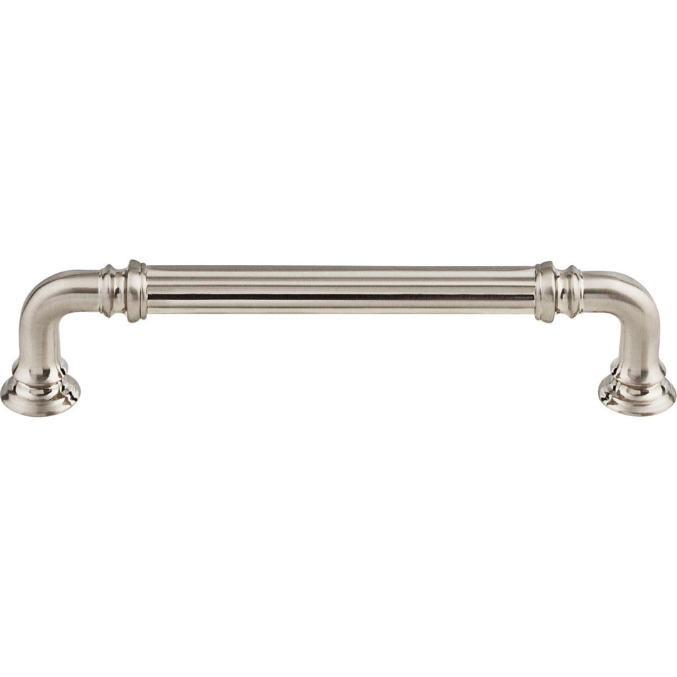 Top Knobs TK323BSN: 5" cc Reeded D-Handle Cabinet Pull - Brushed Satin Nickel