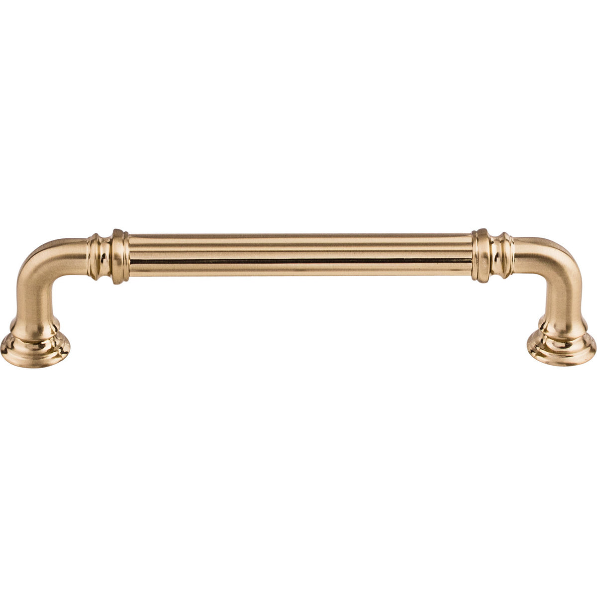 Top Knobs TK323HB: 5" cc Reeded D-Handle Cabinet Pull - Honey Bronze